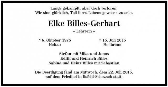 Billes Elke 1975-2015 Todesanzeige 2